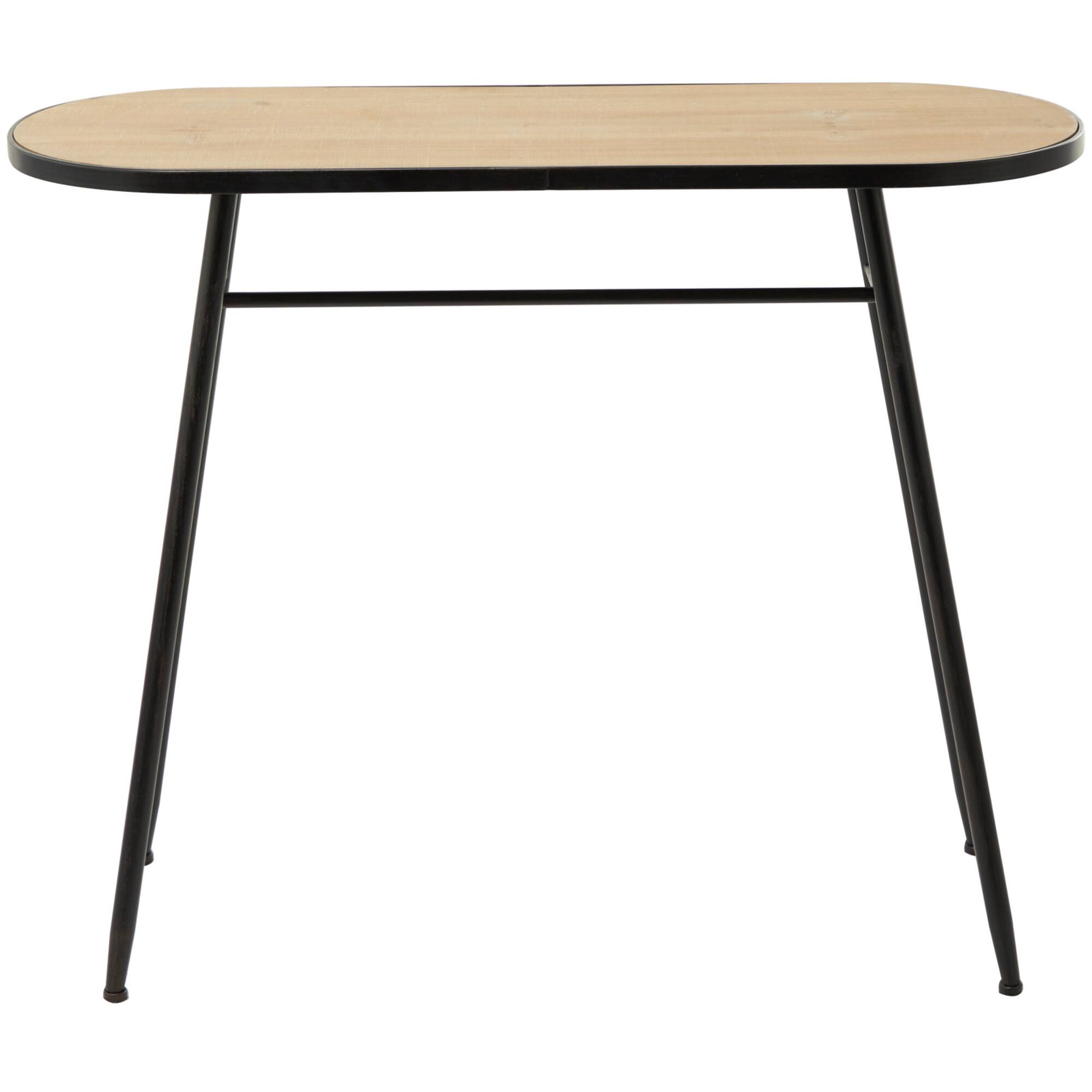 30" Brown Metal Industrial Console Table